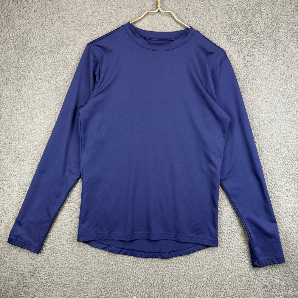 Weatherproof Mens Long Sleeve Performance Shirt Navy Blue Medium Base Layer
